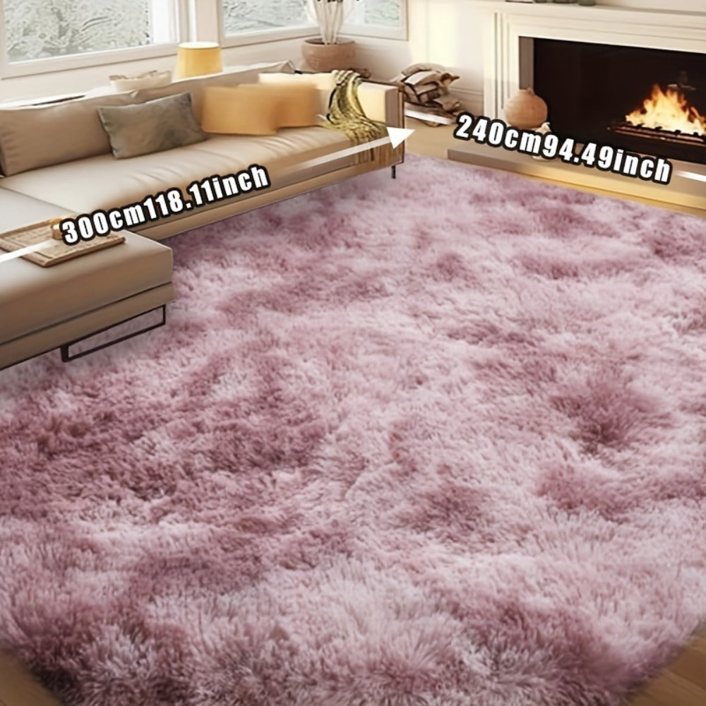 Fluffy Rug Plush Soft Indoor Carpet Non-Slip for Living Room Bedroom Hallway Runner Nursery Kids Play Area ¡ª Tie Dye & Solid Colors Multiple Sizes