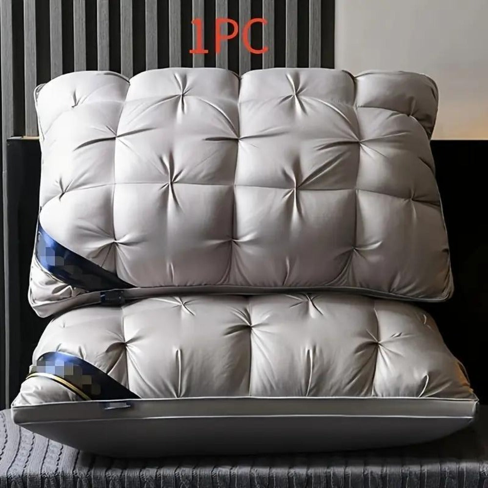 Hotel Quality Pillow Soft Polyester Fiber Deep Sleep Neck Support - No Collapse All Season Machine Washable Satin Cover Zipper Closure White Grey 1pk 4pk Bed Pillow for Home Hotel Bedroom