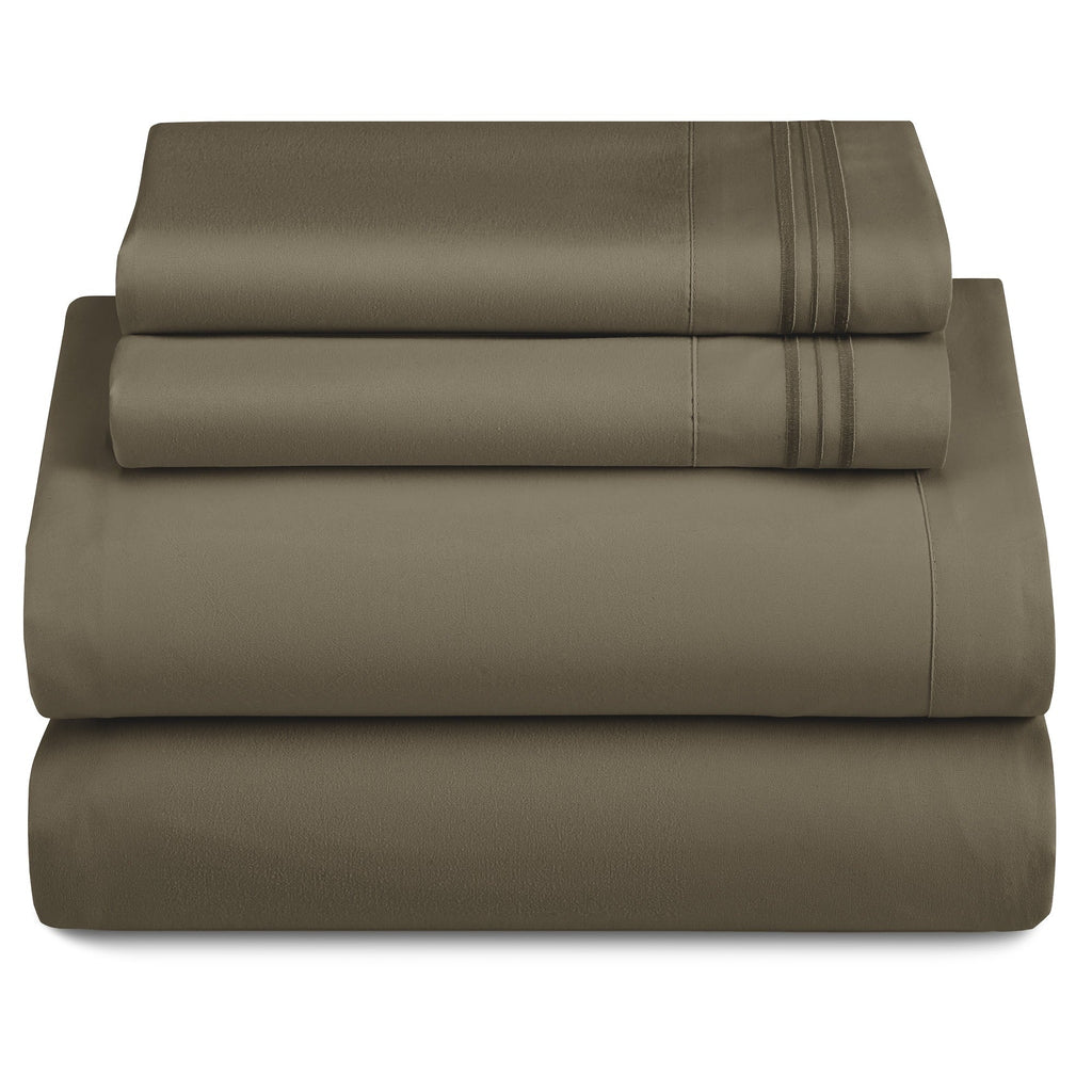 Bed Sheets Set 4-Piece Microfiber 1800 Series Deep Pocket Fitted Sheet Flat Sheet Pillowcases Soft Breathable Wrinkle Fade Resistant Twin Full Queen King Cal King 20 Colors