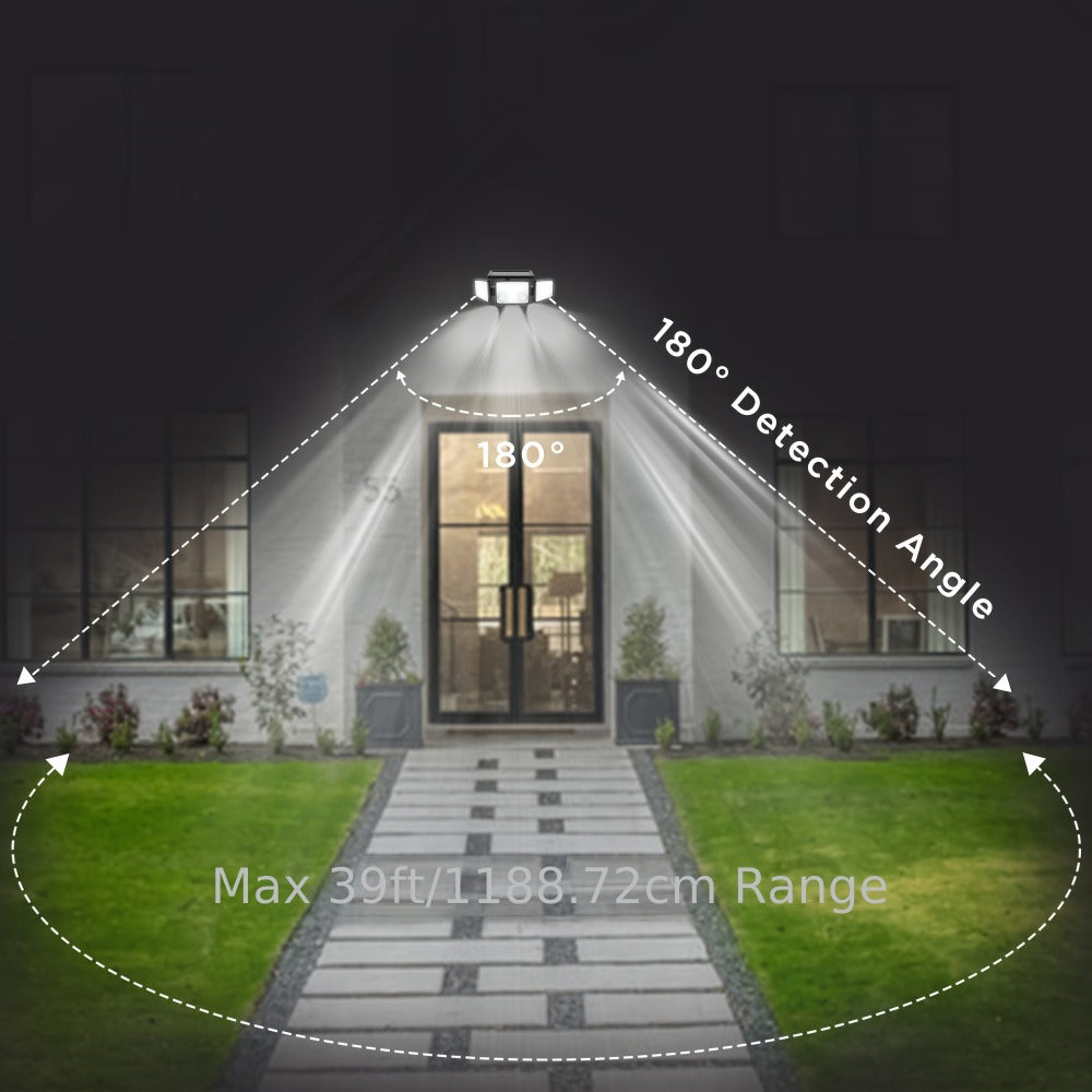 Solar Motion Sensor Light Outdoor ¨C 3000LM 7000K 152 LED Flood Light with Dual Sensor, IP54 Waterproof, 270¡ã Wide Angle & 3 Modes for Garden, Fence & Eaves (2 or 4 Pack)