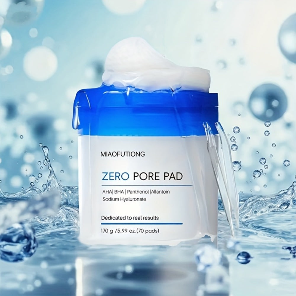 AHA BHA Toner Pads Zero Pore 70pcs - Deep Cleansing, Oil Control & Hydration with Hyaluronic Acid, Salicylic Acid & Rosemary Leaf Oil | Gentle Exfoliating Pads