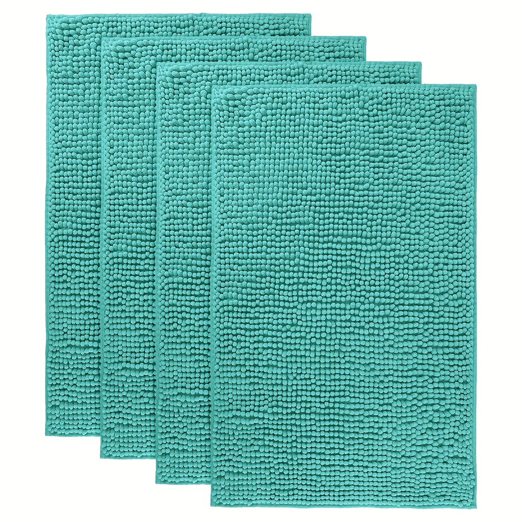 Chenille Bath Rug Extra Thick Soft Absorbent Non-Slip Bathroom Mat Machine Washable, Multiple Sizes & Colors