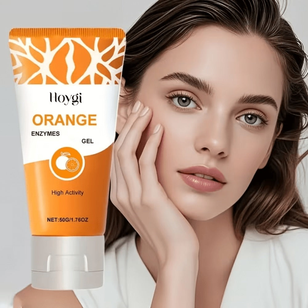 Exfoliating Gel Orange Enzyme 50g with Hyaluronic Acid Vitamin C - Gentle Face Body Scrub Gel for All Skin Types Clear Essence Exfoliator 1/2/3/4 Bottles