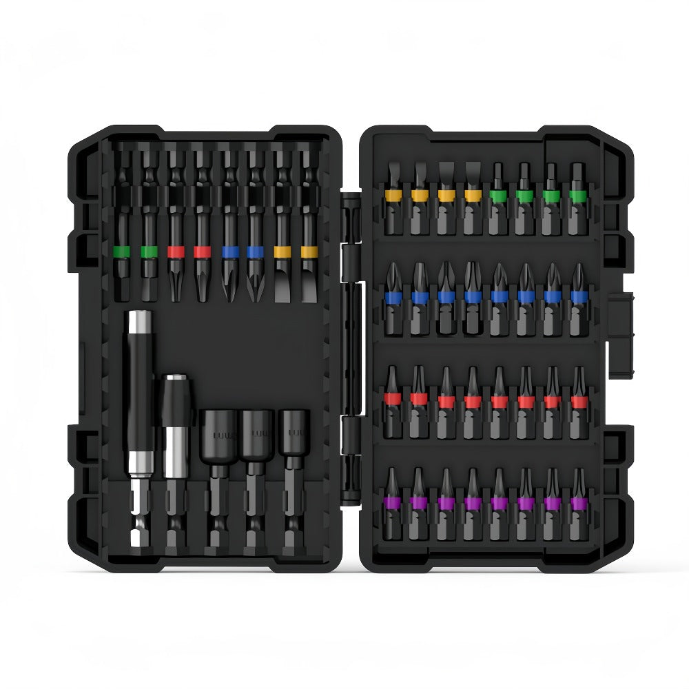 Impact Screwdriver Bit Set 45-Piece ¨C Heavy-Duty Torx, Phillips, Flat & Square Bits with Storage Box, Compatible with Impact Drivers for Automotive, Home Repair & DIY Projects