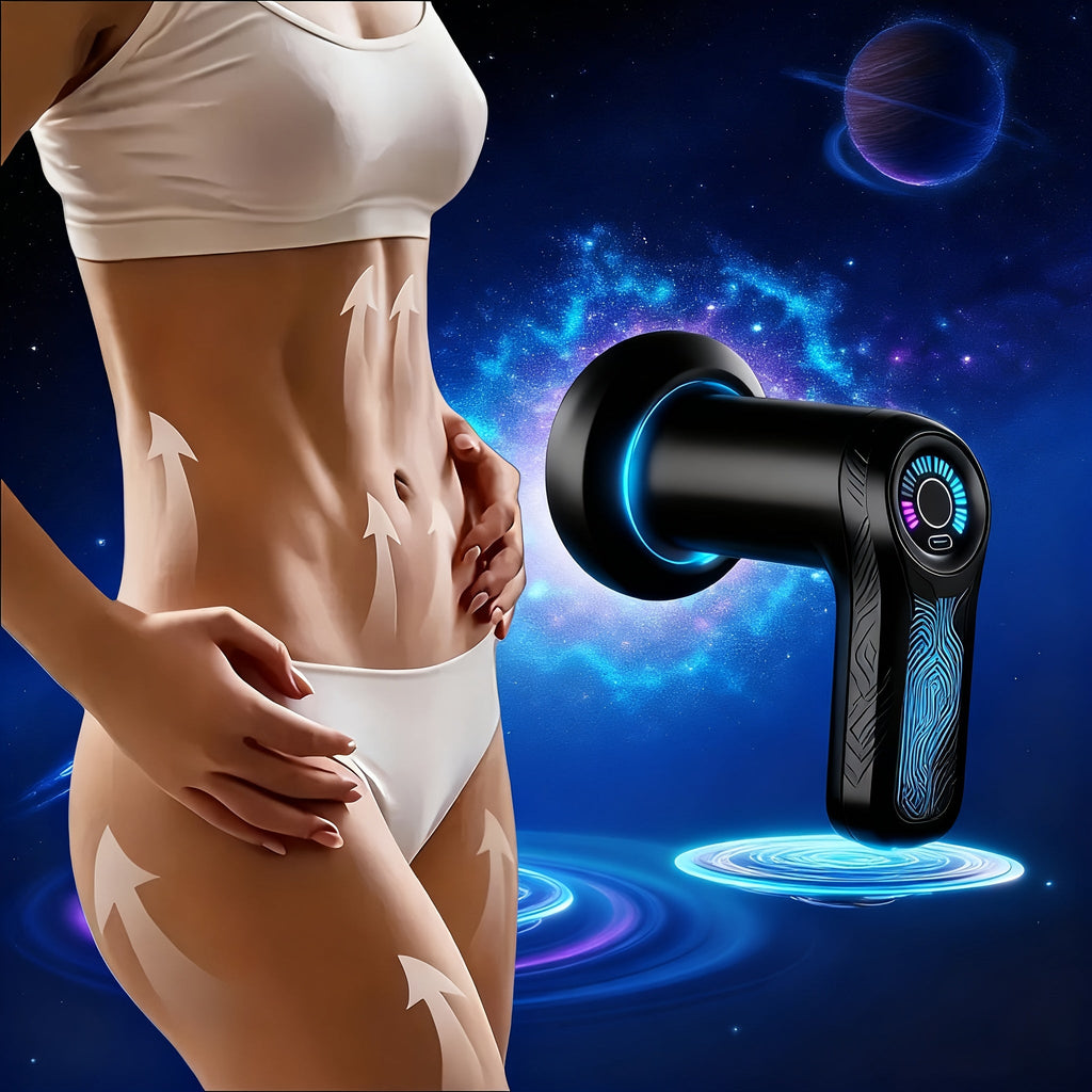 Body Sculpting Massager ¨C Handheld Vibration Body Shaper with 5 Interchangeable Massage Heads | Portable Electric Body Contouring & Slimming Massager for Men & Women | Home Beauty Instrument