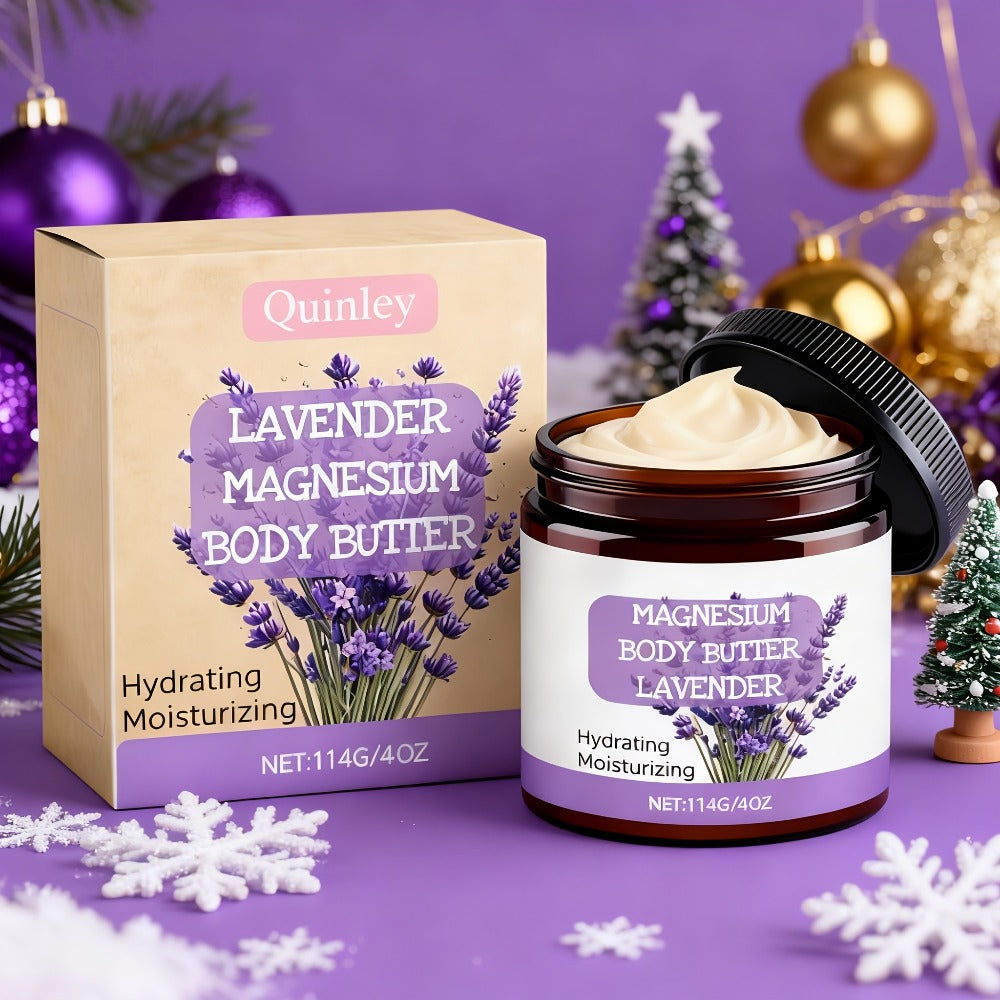 Lavender Magnesium Cream Body Lotion 4oz with Magnesium Chloride Lavender Oil Deep Moisturizing Muscle Relaxing Soothing Skin Nourishing for Women Men