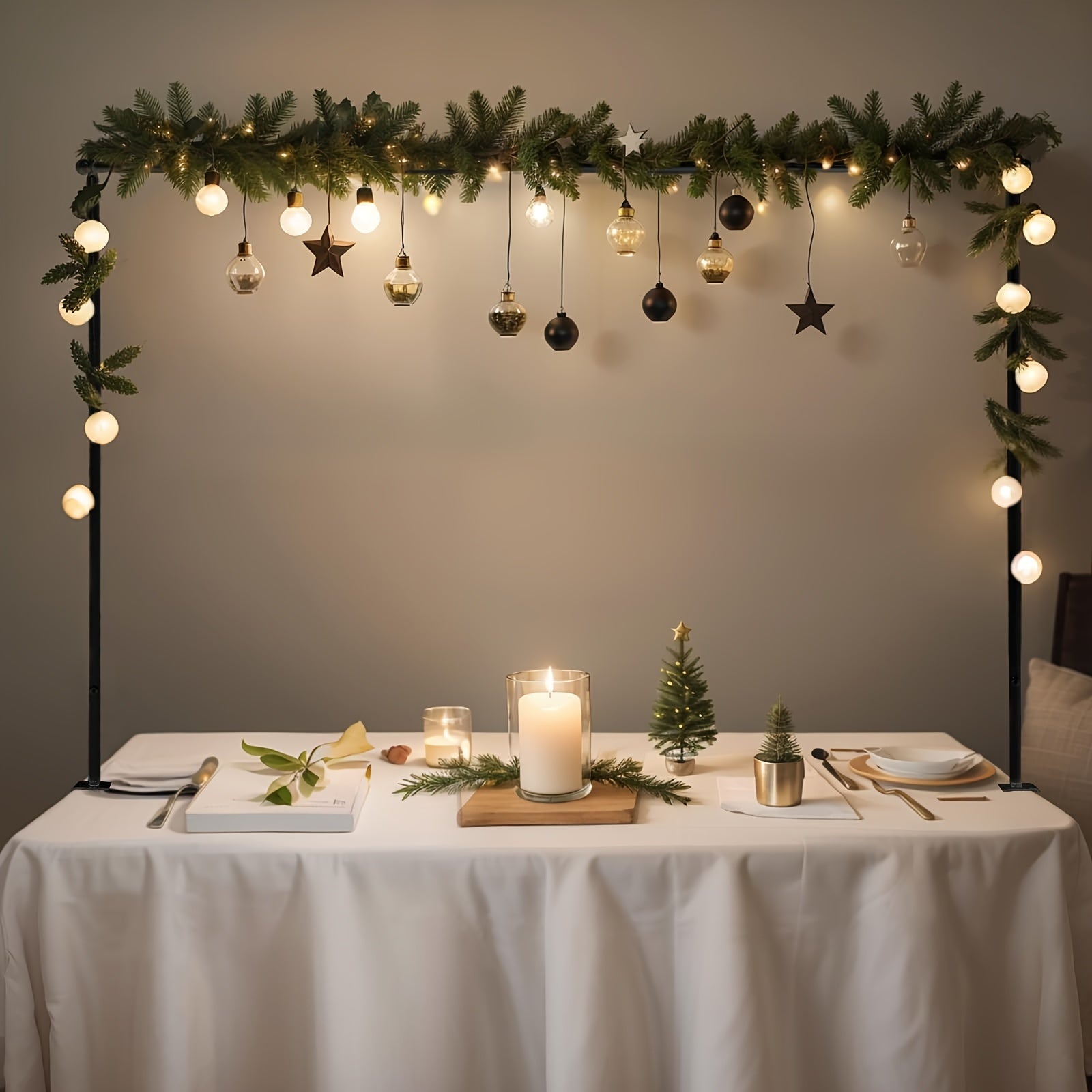 Metal Table Arch Stand Adjustable 6.8ft with Clamps | Black Flower Arch Bracket for Wedding Centerpiece Birthday Christmas Halloween Thanksgiving Easter Hanukkah Party Table Decorations