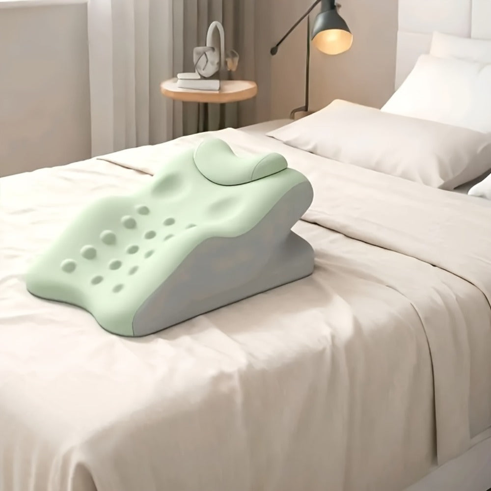 Memory Foam Pillow Ergonomic Support 2 Styles Multi-Functional Breathable for Side Sleeping Back Sleeping Prone Position Removable Washable Pillowcase Back Support