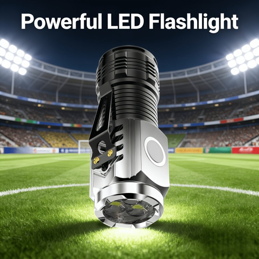 Handheld Flashlight 2 Pack Rechargeable LED | Ultra-Bright Multi-Mode Working Lamp Long Distance | ABS Portable Torch for Camping Hiking Emergency Home Outdoor Use