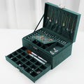 Velvet Jewelry Organizer Box with Lock & Drawers ¨C Large Capacity Storage Case for Rings, Necklaces, Earrings & Bracelets, Travel Jewelry Box