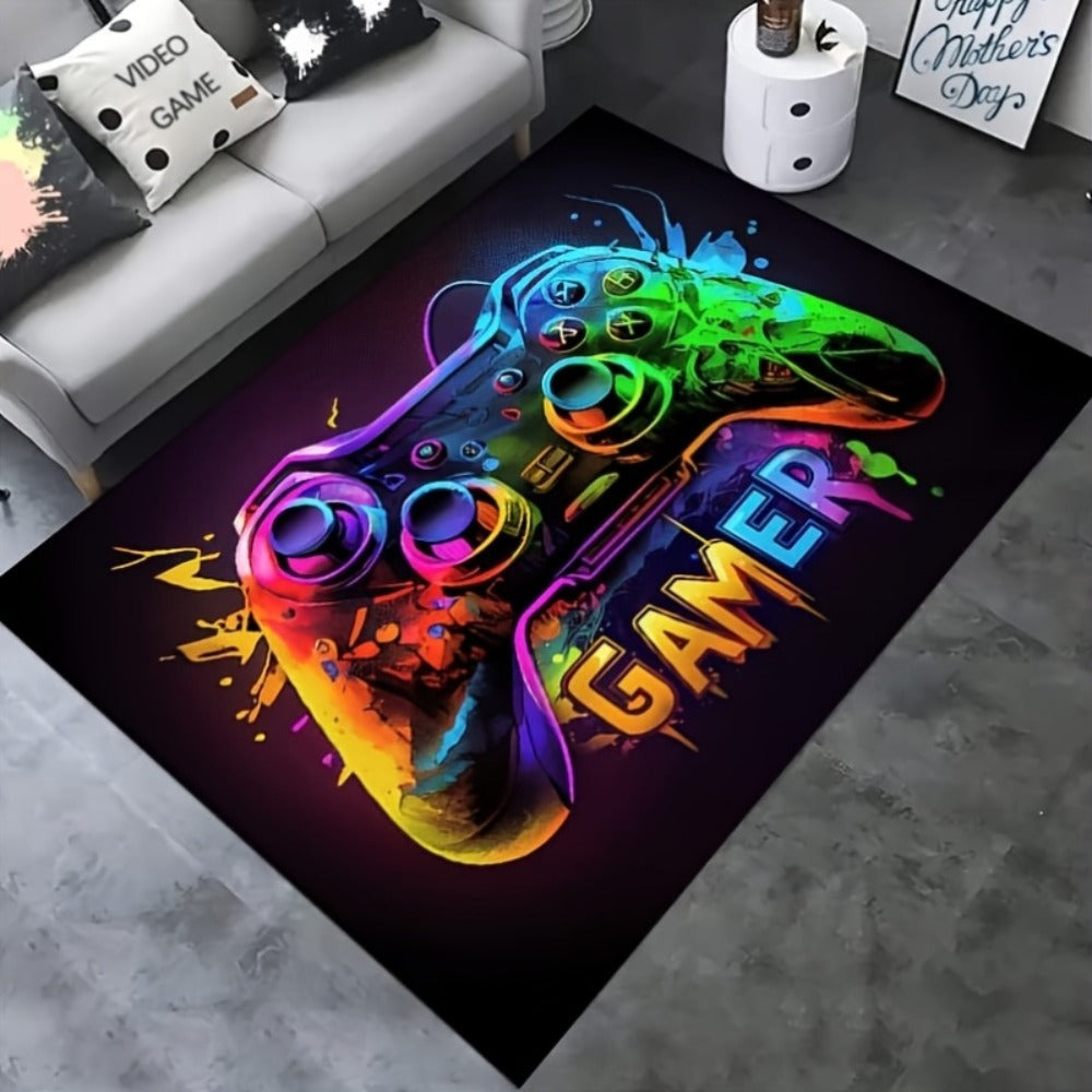 Gaming Mouse Pad Large Extended Cyberpunk Controller Design Non-Slip Desk Mat for PC Console Streaming Setup Esports Game Room Decor Teen Boys Gift 24x36 47x63 Inch