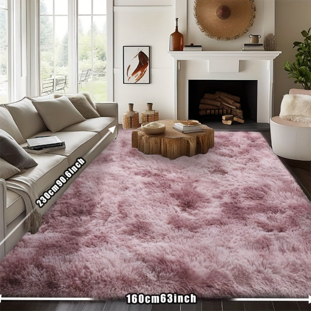 Fluffy Rug Plush Soft Indoor Carpet Non-Slip for Living Room Bedroom Hallway Runner Nursery Kids Play Area ¡ª Tie Dye & Solid Colors Multiple Sizes