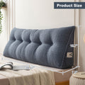 Bed Wedge Pillow Headboard Pillow with Side Pockets Removable Washable Cover Teddy Velvet Reading Pillow Twin Queen King