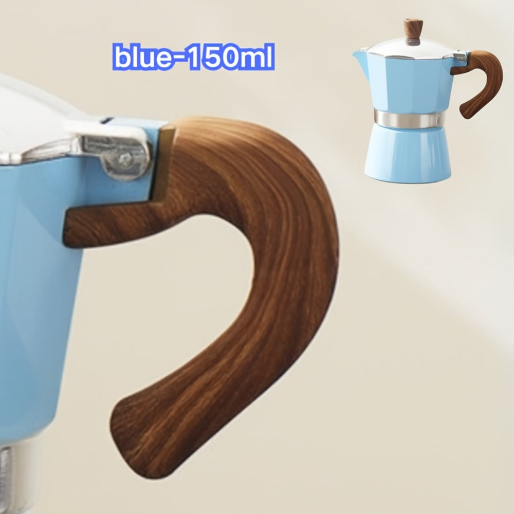 Moka Pot Stovetop Espresso Maker 150ml Classic Aluminum Italian Coffee Pot for Home Brewing Camping Cuban Cafe Style Easy to Use and Clean Multiple Colors Available