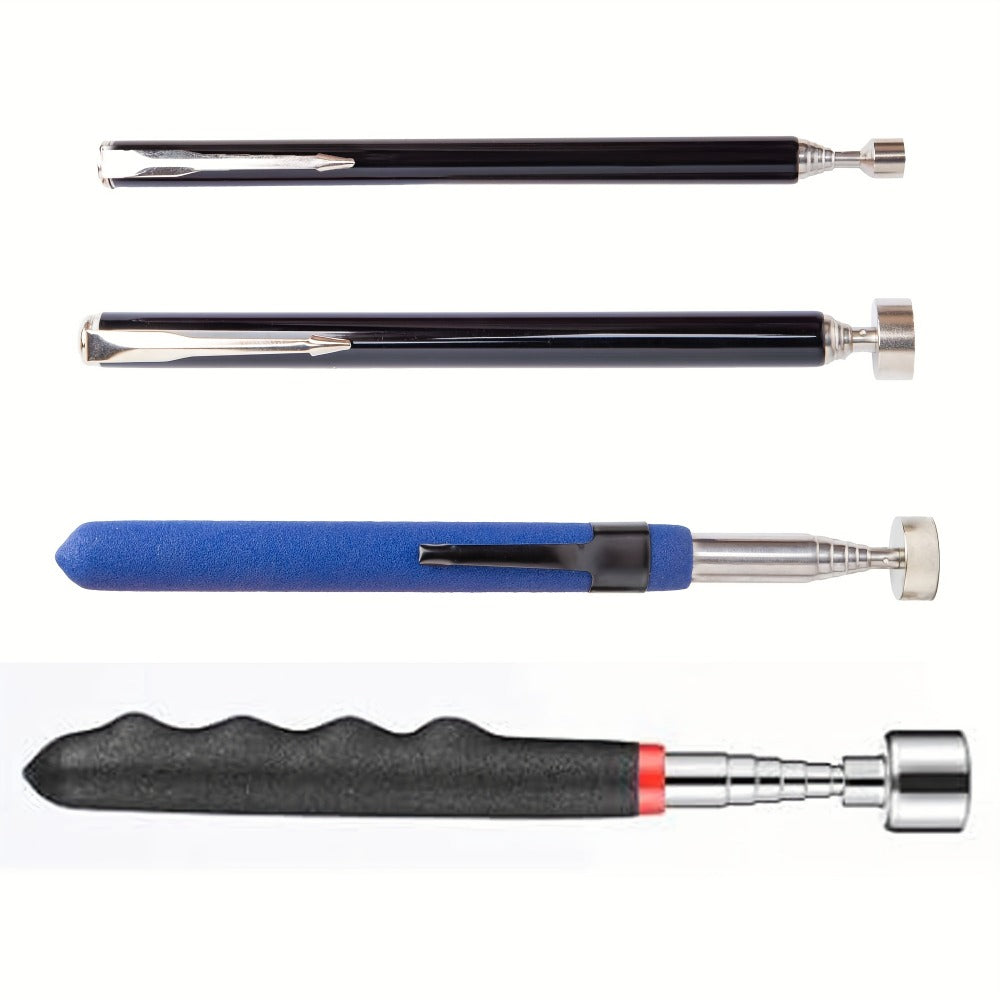 Magnetic Pickup Tool Set Telescopic Extendable - Multi-Strength Magnet Retrieval Tool for Small Metal Parts with Inspection Mirror Tray | 2 5 8 10 15 20 LB | Mechanic Garage Workshop Everyday Use