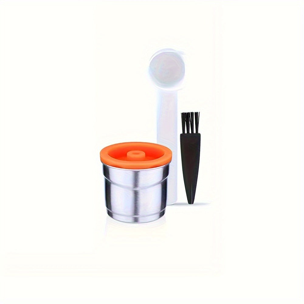 Reusable Coffee Filter Capsule for Illy Y3.2 & X7.1 Machines, Stainless Steel Refillable Coffee Pod Cup with Tamper, Eco-Friendly Reusable Espresso Capsule Accessory