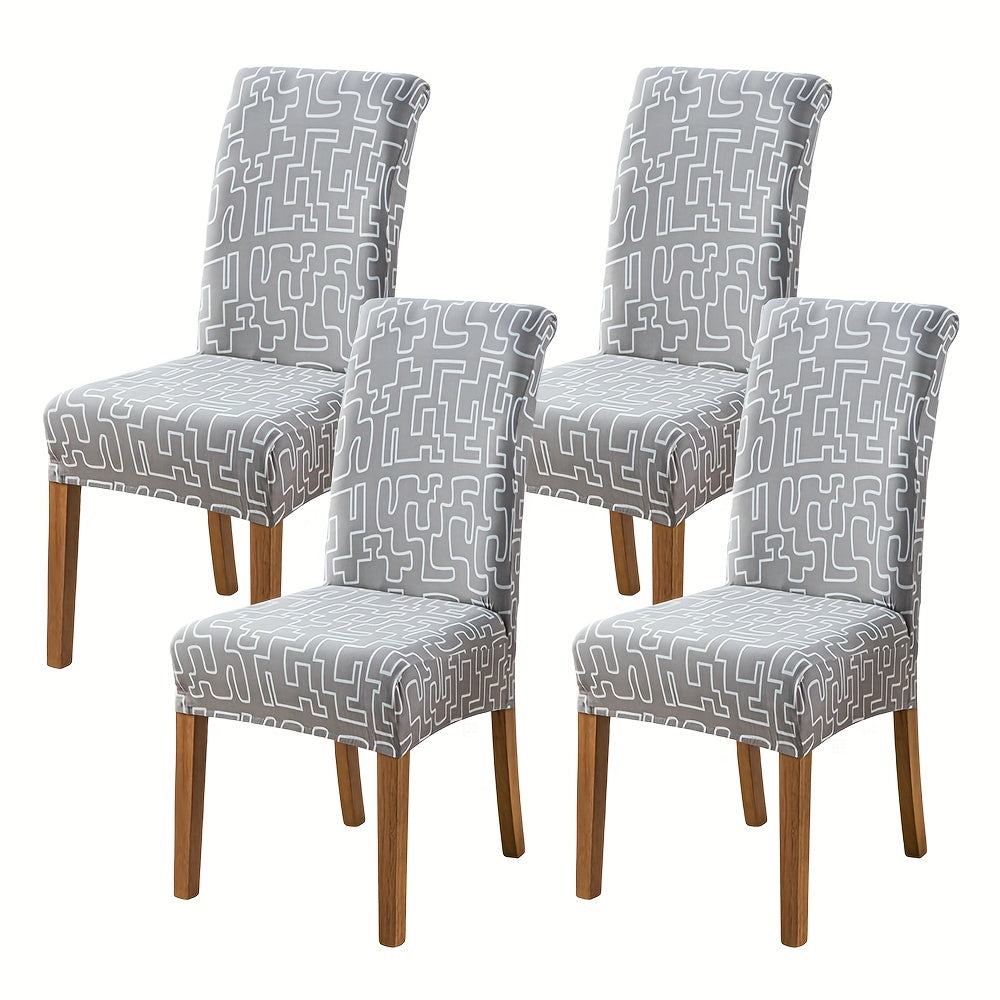 Dining Chair Covers Slipcovers Set of 4 or 6 - Spandex Stretch Milk Velvet Removable Washable Parsons Chair Protector | Anti-Slip Elastic Band | Multiple Prints | Kitchen Dining Room Hotel Ceremony