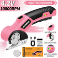 Electric Scissors Cordless 4.2V Rotary Cutter with 2000mAh Battery ¨C 10000 RPM, Safety Lock, LED Light, Anti-Slip Handle, Fabric Cutting Machine for Clothing, Cardboard, Carpet, Leather & Craft Projects