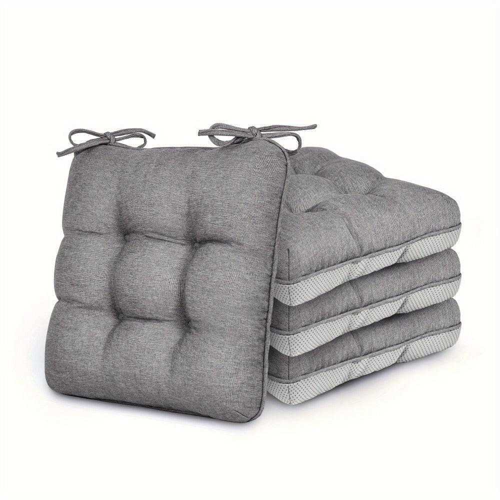 Memory Foam Chair Cushions 4/8 Pack, Non-Slip Seat Pads for Dining Chairs, Kitchen, Office & Patio ¨C Indoor Outdoor Chair Pads M/L Size