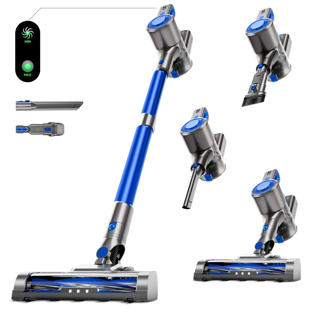 Vertical Vacuum Cleaner 55-70Kpa 3-Speed Adjustment with LED Floor Brush & Detachable Battery - 45 Min Runtime, Lightweight Handheld for Pet Hair, Carpet & Hard Floors, 7 Colors Available