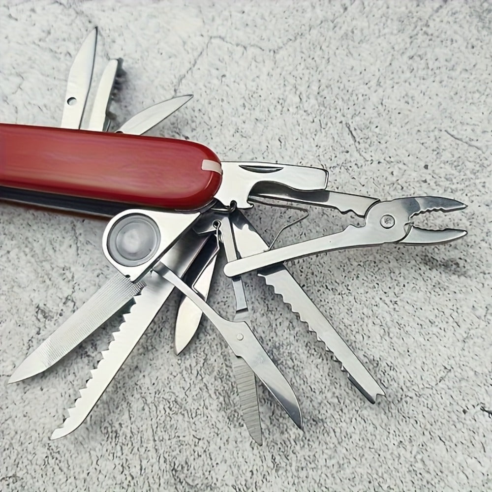 Multitool Pocket Knife 17-in-1 ¨C Includes Screwdriver, Pliers, Scissors, Bottle Opener & More, Portable Multi-Tool for Camping, Hiking, Emergencies & Everyday Carry, Gift for Men