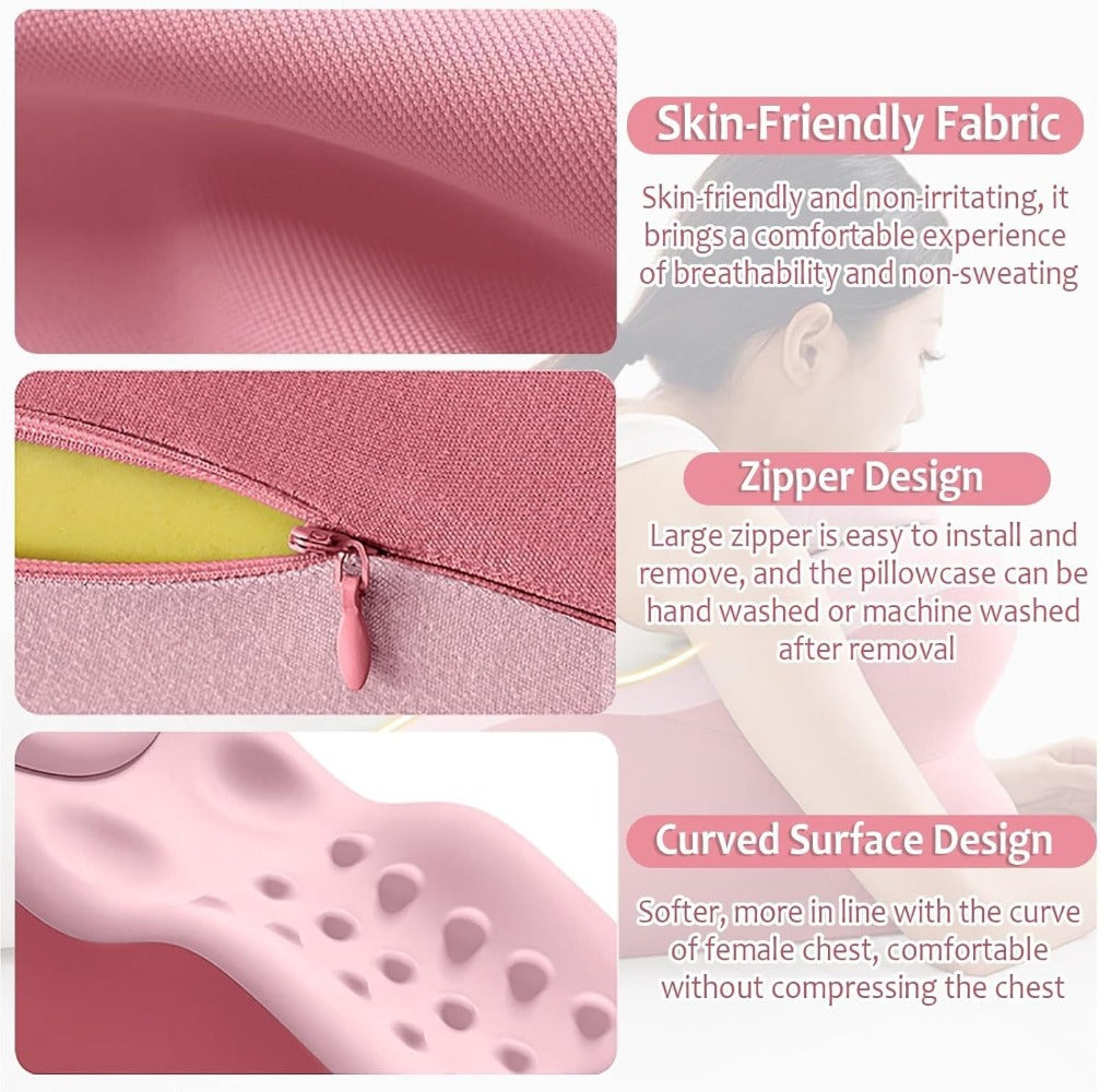 Memory Foam Pillow Ergonomic Support 2 Styles Multi-Functional Breathable for Side Sleeping Back Sleeping Prone Position Removable Washable Pillowcase Back Support