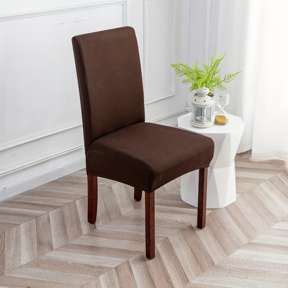 Stretch Dining Chair Covers Set | Elastic Jacquard Slipcovers for Dining Room Kitchen Wedding Office, 4pcs or 6pcs, 9 Colors, Washable Furniture Protector