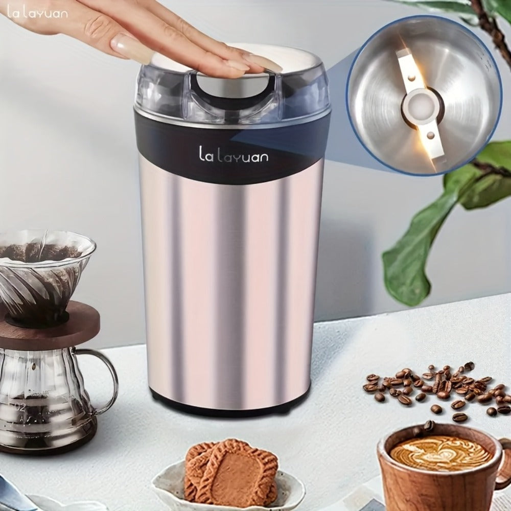 Electric Coffee Grinder with Stainless Steel Blade | 10-Second Fast Grinding | One-Button Control Spice Nut Bean Mill | Dry Food Processor for Coffee Beans Spices Grains Nuts