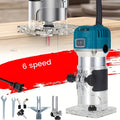 Wood Router Laminate Trimmer 800W Electric Hand Trimmer, 110V 30000 RPM Woodworking Router Tool for Slotting Trimming Carving Milling Engraving, ABS & Aluminum Alloy Body, Compact & Lightweight