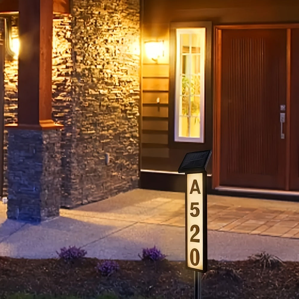 Solar House Number Light LED ¨C DIY Address Sign with 38 LEDs, Switchable Warm & Cool White, IP44 Weatherproof, 270¡ã Solar Panel, Auto On/Off for Home, Yard, Farm & Garden