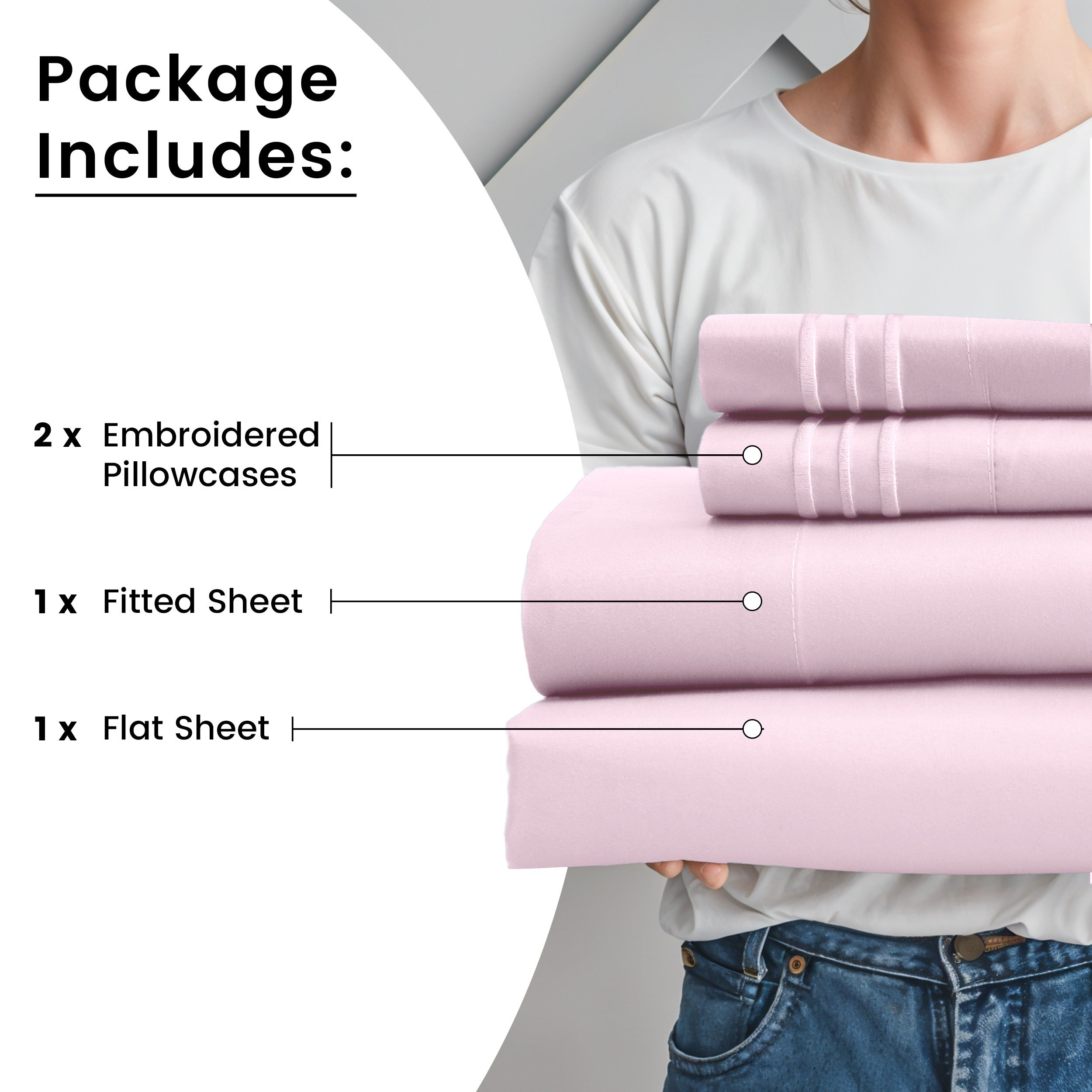 Fitted Sheet Set 6-Piece Brushed Polyester Deep Pocket Bed Sheets 20 Colors Hotel Luxury Soft Bedding with Embroidered Pillowcases