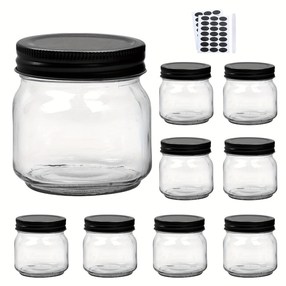 Mason Jars 8oz Glass Jars with Lids ¨C 9/18/27/36 Pack Regular Mouth Canning Jars for Storage, Spices, Jelly, Jam, Honey & Caviar | Dishwasher Safe Spiral Lid Kitchen Storage Containers Set