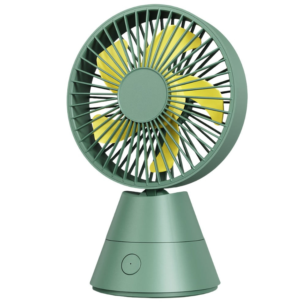 Desktop Fan Auto Oscillating 1800mAh USB Rechargeable, Portable Personal Fan with Wide-Angle Swing, Lightweight Compact Cooling Fan for Home, Office, Dormitory, Outdoor and Travel