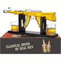 Gun Whiskey Decanter Set with Glasses Military Themed Liquor Dispenser AK47 M1911 Revolver Shaped Decanter for Home Bar Gifts for Men Dad Husband Birthday