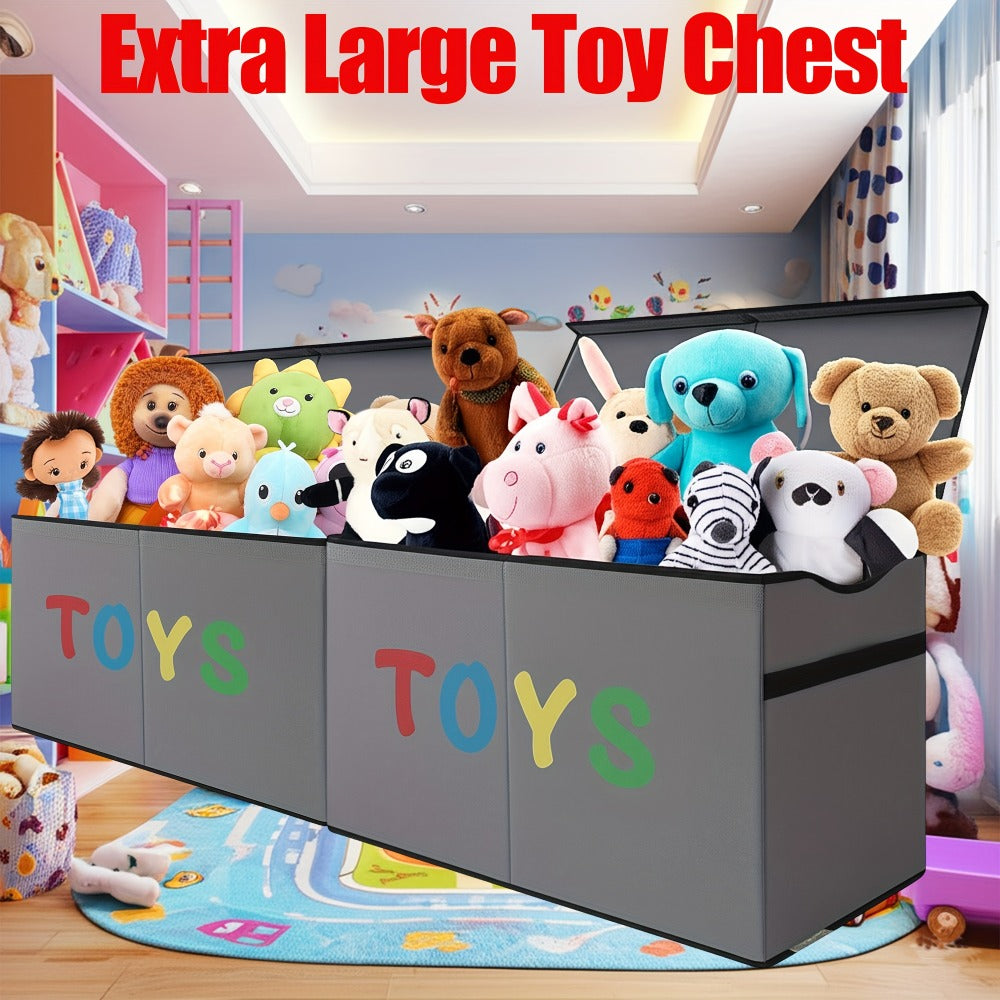 Collapsible Storage Box with Lids and Adjustable Dividers ¨C 64 Gallon Extra Large Foldable Storage Bin Chest Organizer for Bedroom Closet Toys Clothes 54¡±x16¡±x14¡±