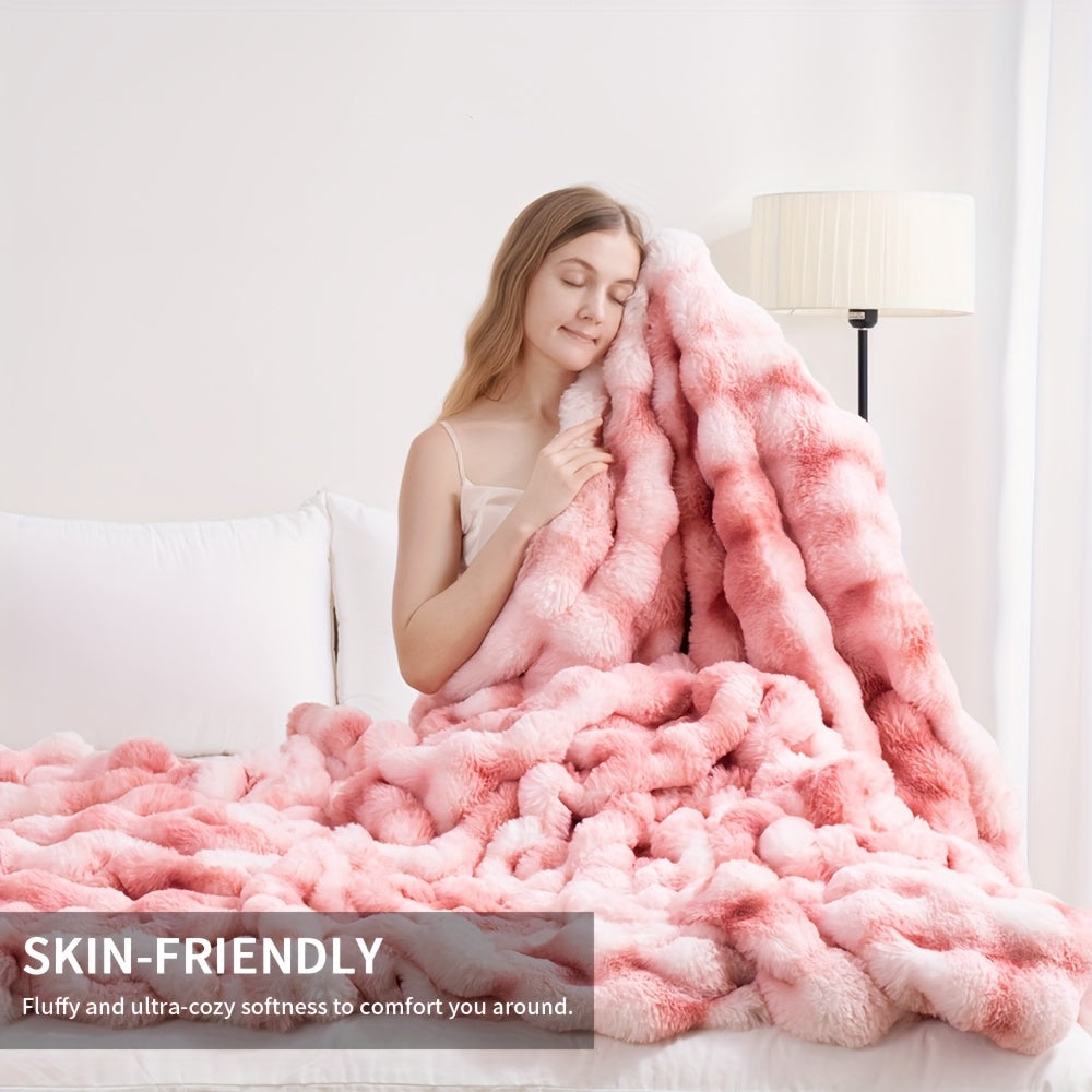 Faux Rabbit Fur Throw Blanket ¨C Ultra-Soft Plush Fleece for Bed, Couch, Sofa & Travel, All Season, 11 Colors, Throw to King Size