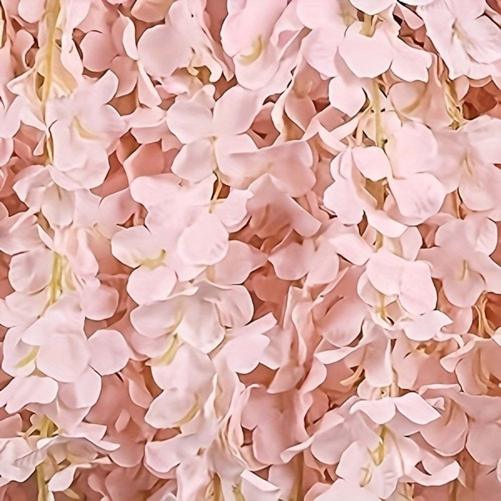 Artificial Wisteria Hanging Flowers 24pcs Fake Wisteria Vine Garland Silk Flower String for Wedding Home Party Backdrop Wall Decor Light Pink