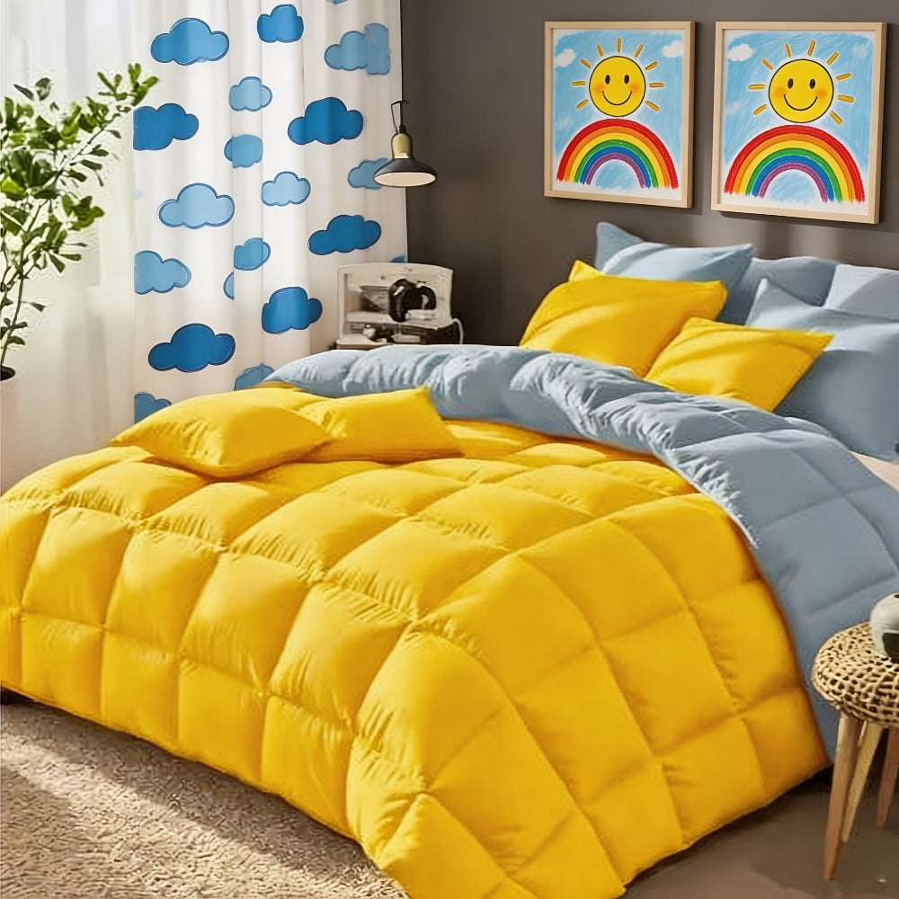 Comforter Set 7 Piece Bed in a Bag Full Queen King Soft Satin-Like Fabric with Fitted Sheet Flat Sheet Pillowcases Breathable Bedding Set for Bedroom Hotel