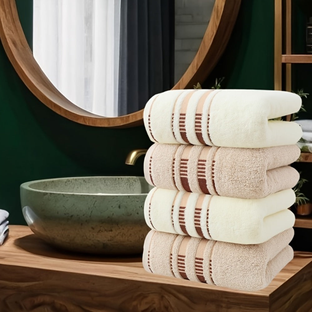 Cotton Face Towels 4-Pack Set, Super Absorbent Soft Pure Cotton Washcloths for Hotel Spa Salon Home Use, Skin-Friendly Cleansing & Dry Hair Towels