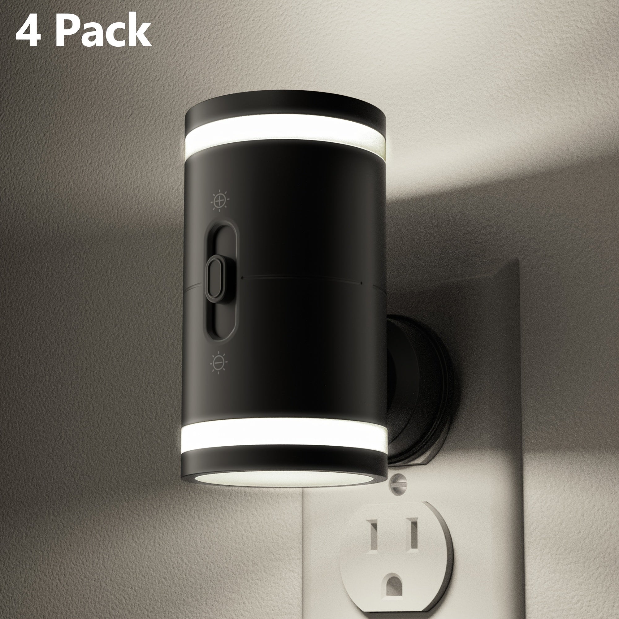LED Night Light Plug In Dusk to Dawn Sensor ¨C 5-120LM Adjustable Brightness, 3 Color Temperatures, Modern Plug-In Night Lights for Hallway, Bedroom, Staircase, Bathroom & Toddler Room, 2 or 4 Pack