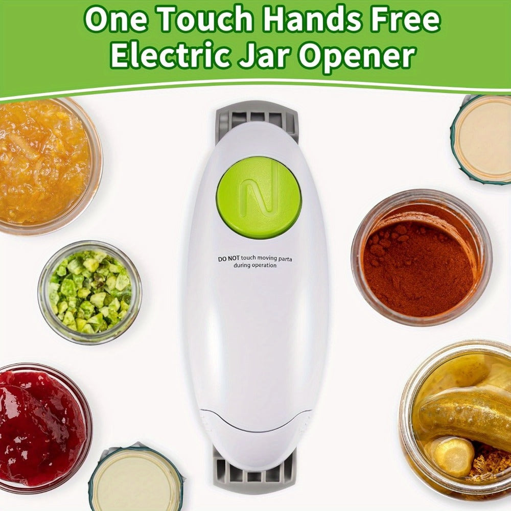Electric Jar Opener One Touch Automatic ¨C High Torque Battery Operated Jar Lid Opener for Seniors, Arthritis, Weak Hands, Women & Chefs | Hands-Free Kitchen Gadget Gift