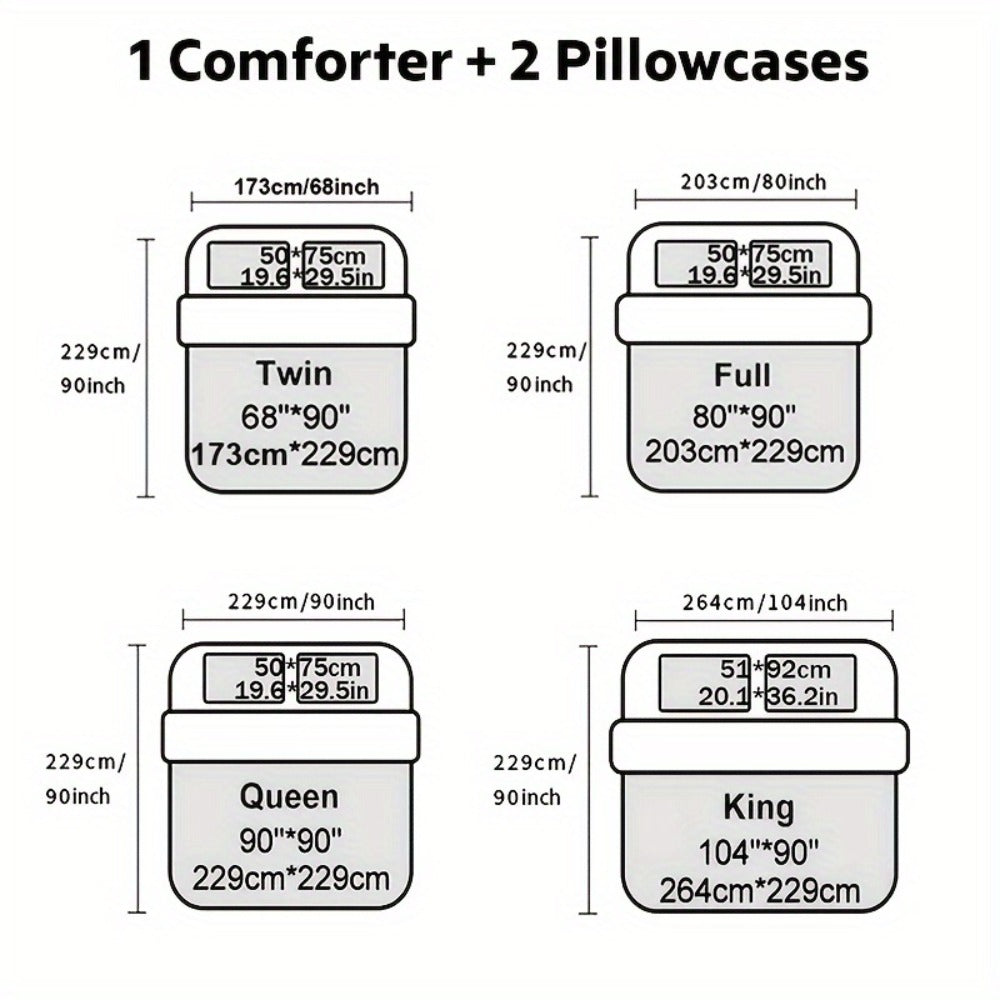 Skull Quilt Set 3pcs Gothic Victorian Comforter with 2 Pillowcases | Black Gray Digital Print Bedding Twin Full Queen King
