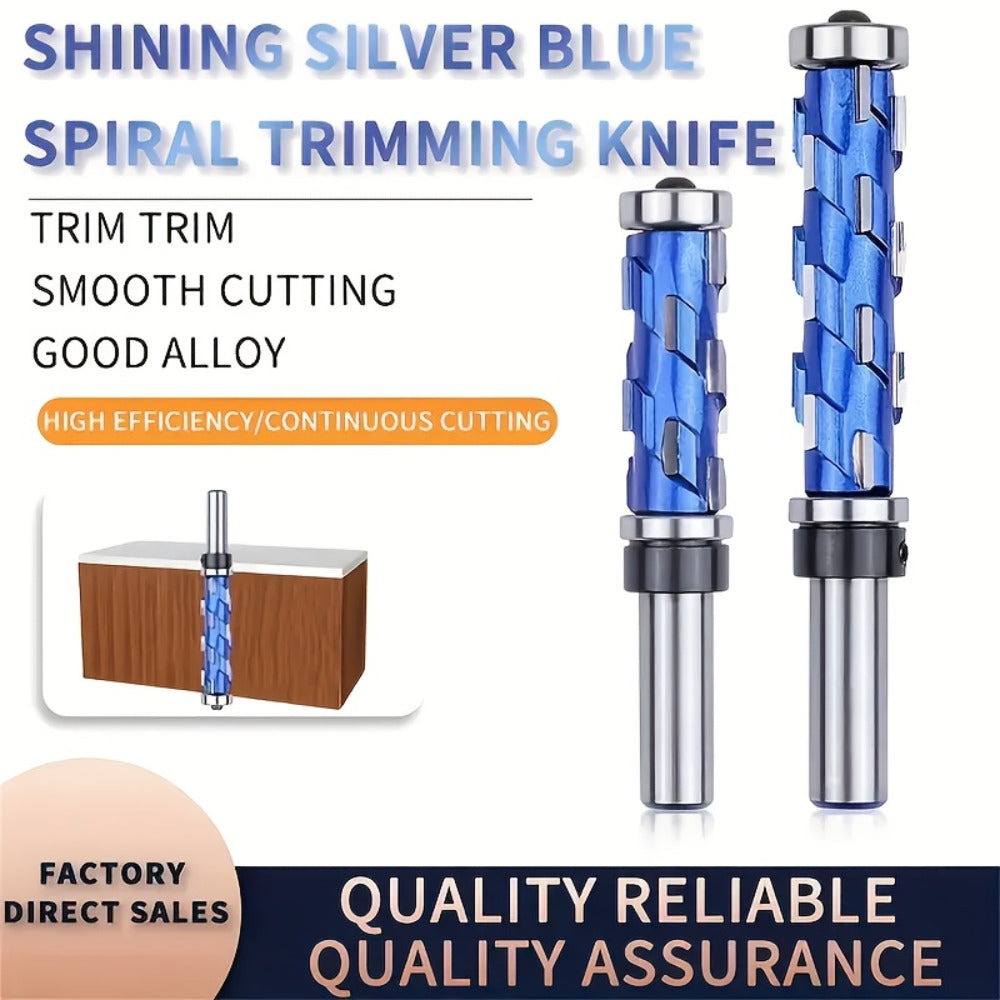 Carbide Flush Trim Router Bit 1/2¡± Shank - Double Bearing Design, Precision Woodworking Template Trimming Bit, CNC Router Cutter for Wood, Plywood & Laminate, 45mm & 65mm Options