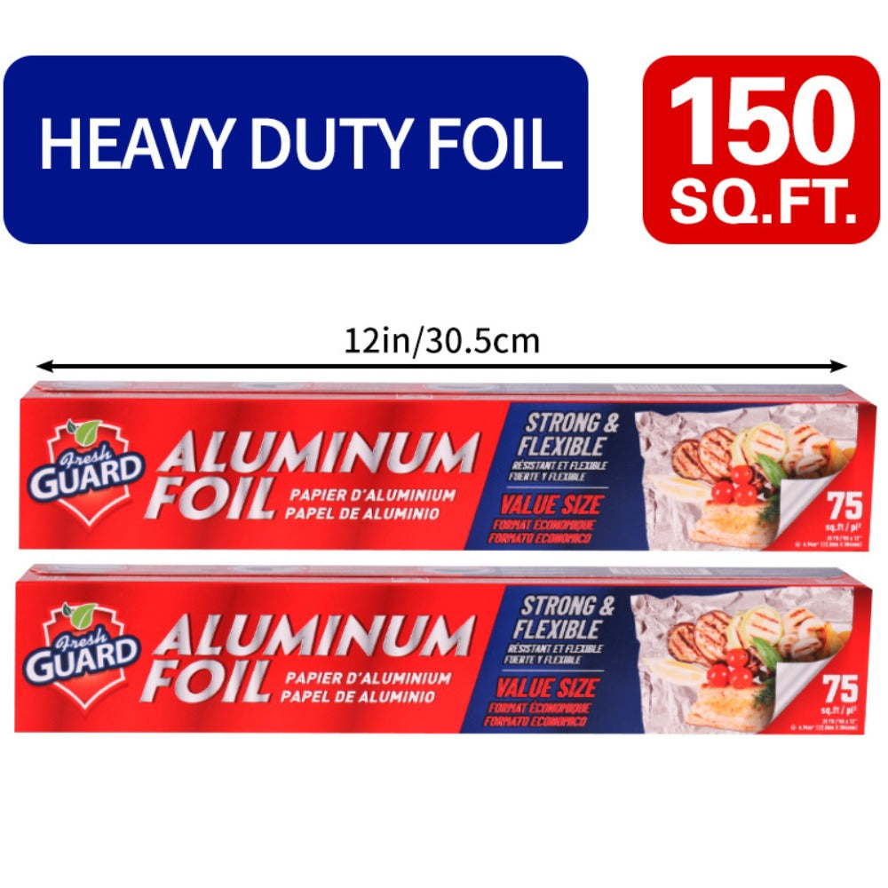 Aluminum Foil Roll 12 Inch Wide for Restaurant Food Wrapping Burritos Hot Dogs Sandwiches 60-240 SqFt
