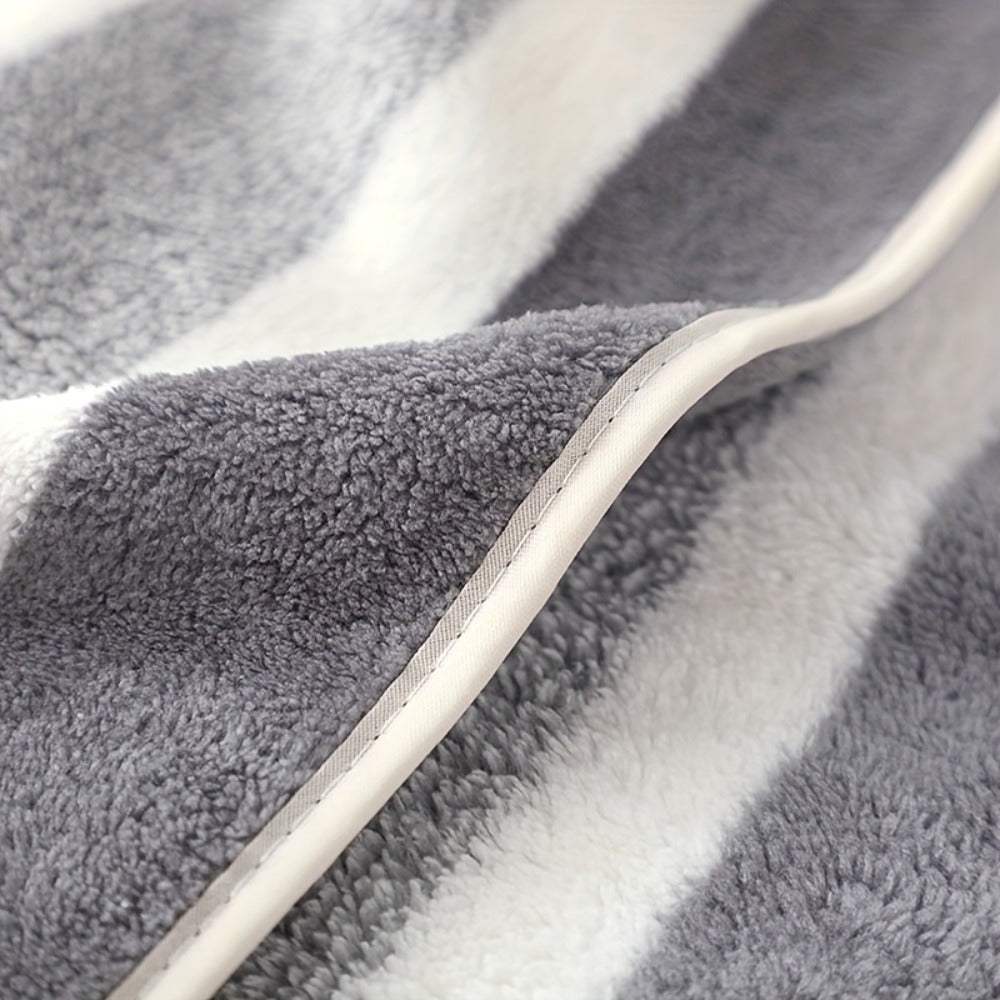 Microfiber Bath Towel Set No Hair Loss - Ultra Soft Highly Absorbent Quick Dry Two-Color Striped | 1 or 4 Pack | 27x55in | Slate Gray Berry Red Pine Green Multi | Beach Spa Gym Home Bathroom