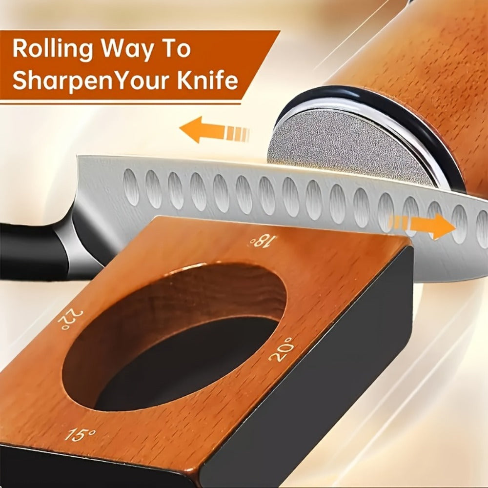 Diamond Rolling Knife Sharpener 2-Angle and 5-Sided Options for Kitchen Outdoor Knives Chef Gift Christmas Halloween Kitchen Accessories