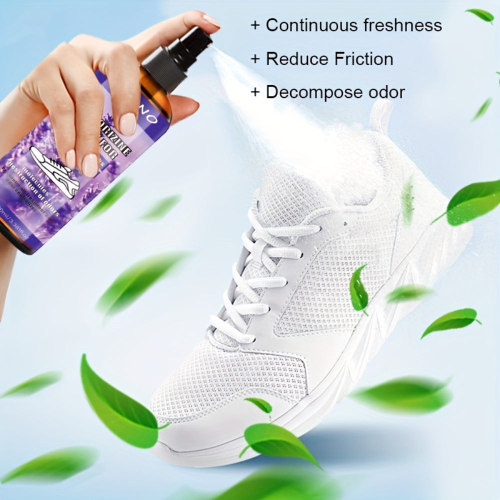 Foot Deodorizer Spray for Feet Socks & Shoes ¨C Lavender Scent, Fast-Drying Odor Control, Glycerin Formula, Allergy-Friendly, 3.38 fl oz, Set of 2