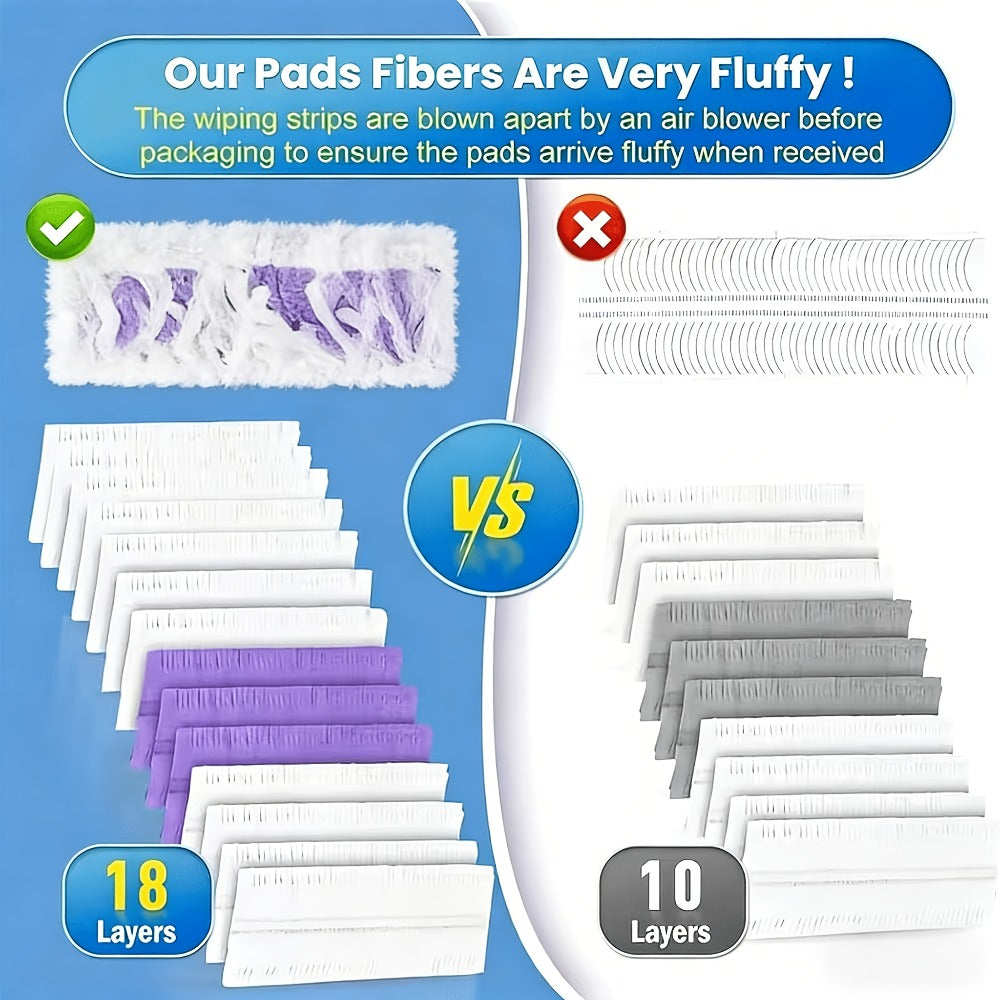 Disposable Mop Pads Replacement 40pcs for Swiffer Power Mop, Multi-Surface Floor Cleaning Refill Pads, Thickened Super Absorbent Wet Mop Pad Refills