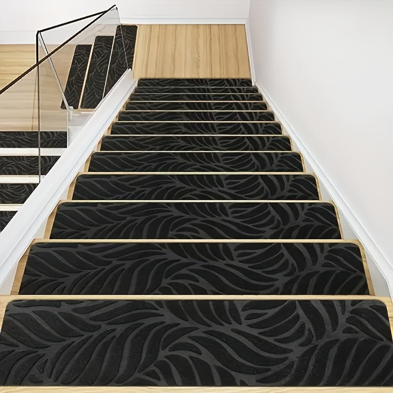 Non-Slip Stair Treads 15pcs 8¡±x30¡± Self-Adhesive Carpet Pads for Wooden Steps ¨C Washable Polyester Indoor Stair Mats for Safety, Anti-Slip Step Covers in Multiple Colors