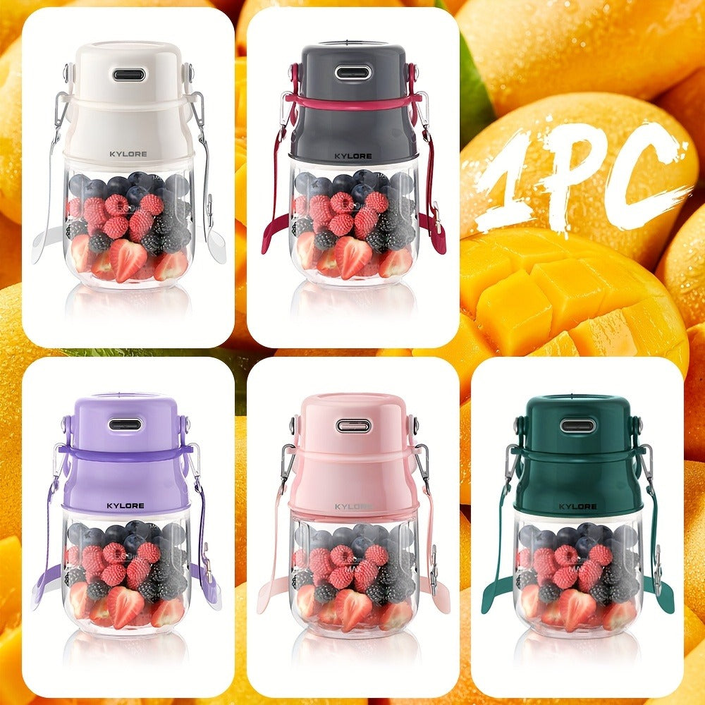 Personal Blender USB-C Rechargeable 27oz - 10-Blade Portable Smoothie Blender with Shoulder Strap, 70W Dual Battery, Safety Lock, Dishwasher Safe, for Shakes, Protein Drinks, Gym & Travel, Pink or Gray